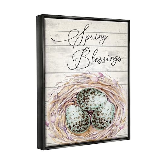 Stupell Industries Spring Blessings Bird Nest Nature Floater Framed Art